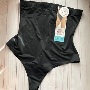 Assets by Spanx black high waisted thong